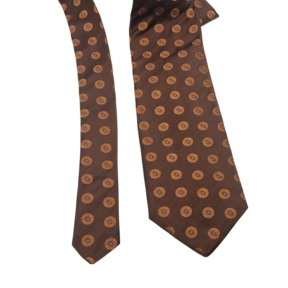 Robert Talbott Best of Class Silk Tie Brown Medallion Dark Academia‎ Luxury USA